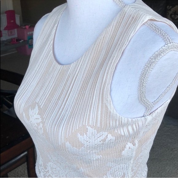 Lace Crop Top Cream & Tan Wedding - Picture 4 of 8
